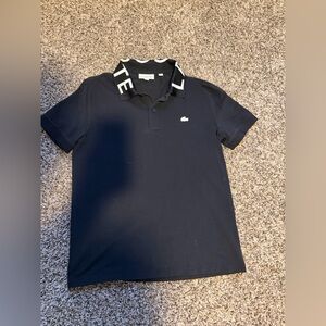 Lacoste Navy Polo with Bold Collar